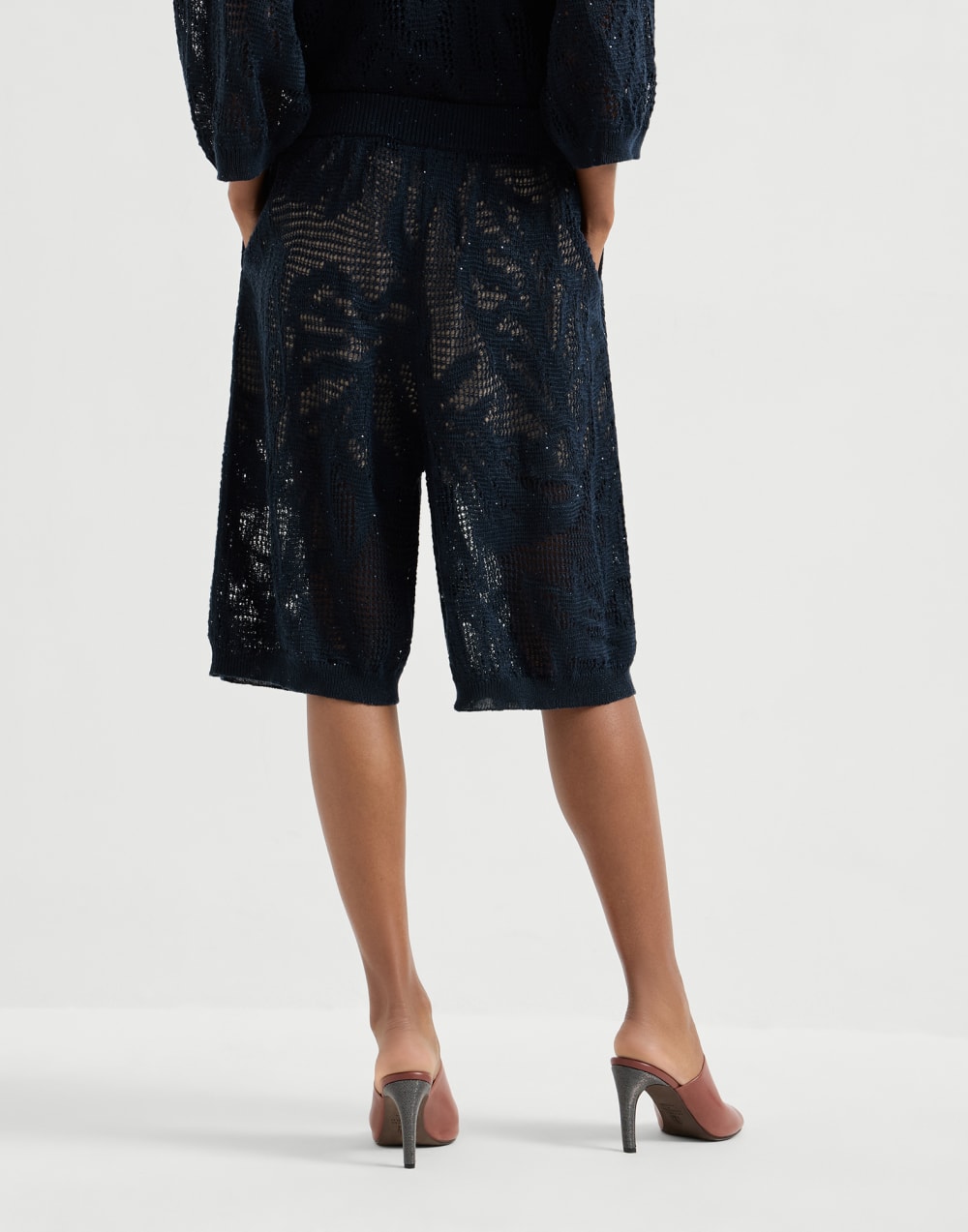 Dazzling water lilies Bermuda shorts Blue Woman - Brunello Cucinelli