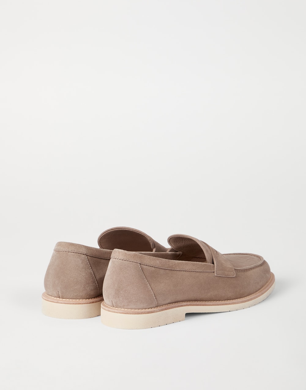 Penny loafers en veau Beige Clair Homme - Brunello Cucinelli