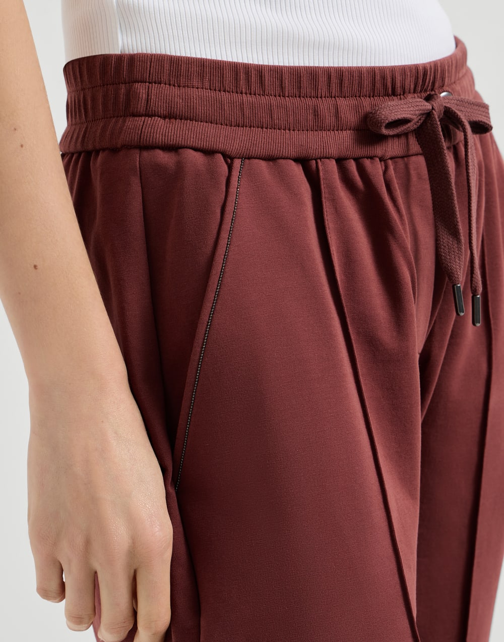 Track trousers with monili Red Woman - Brunello Cucinelli