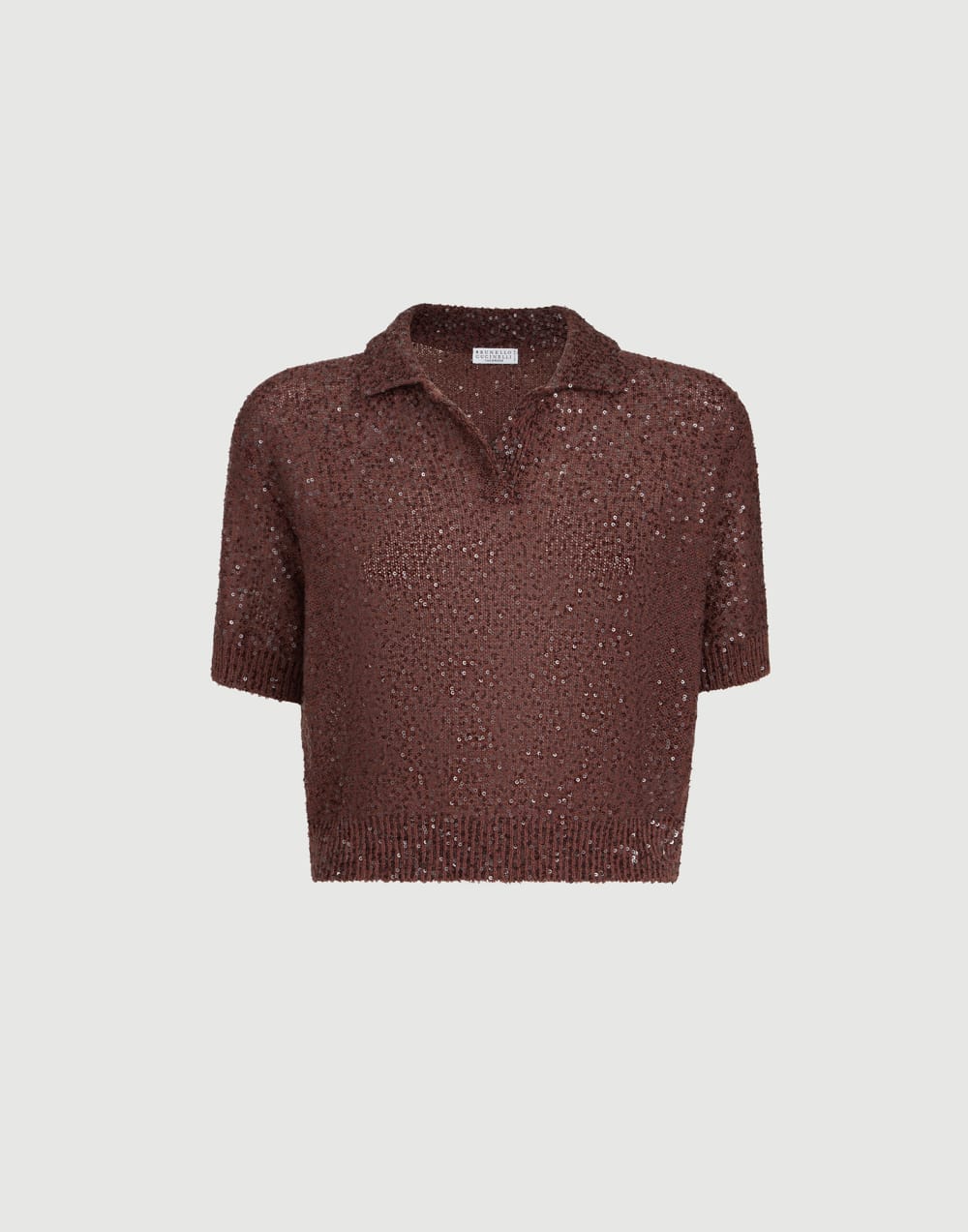Dazzling Texture polo Bordeaux Woman - Brunello Cucinelli