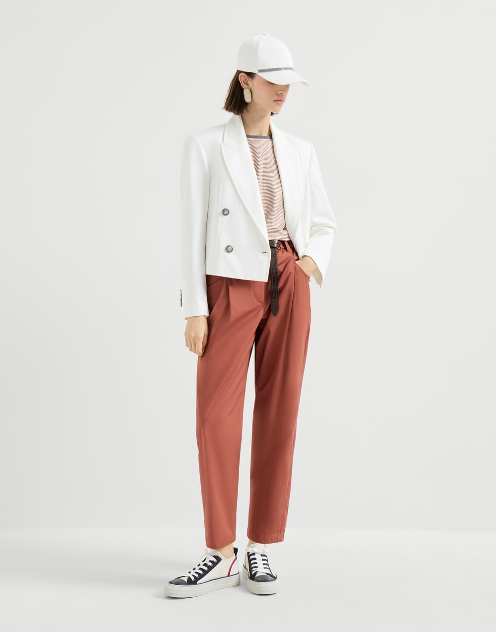 Five-pocket Track trousers Orange Woman - Brunello Cucinelli