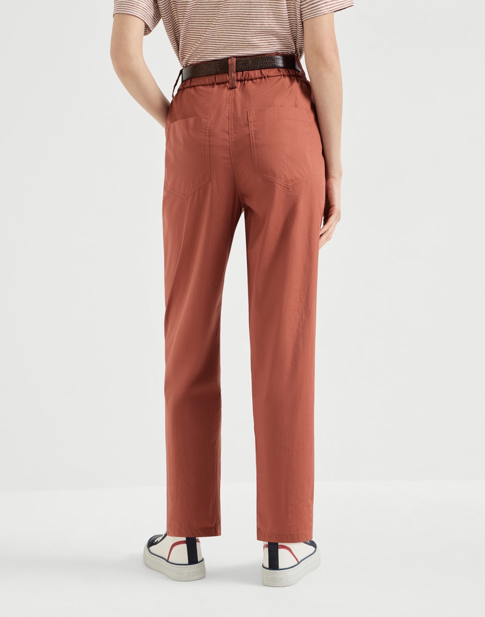 Five-pocket Track trousers Orange Woman - Brunello Cucinelli