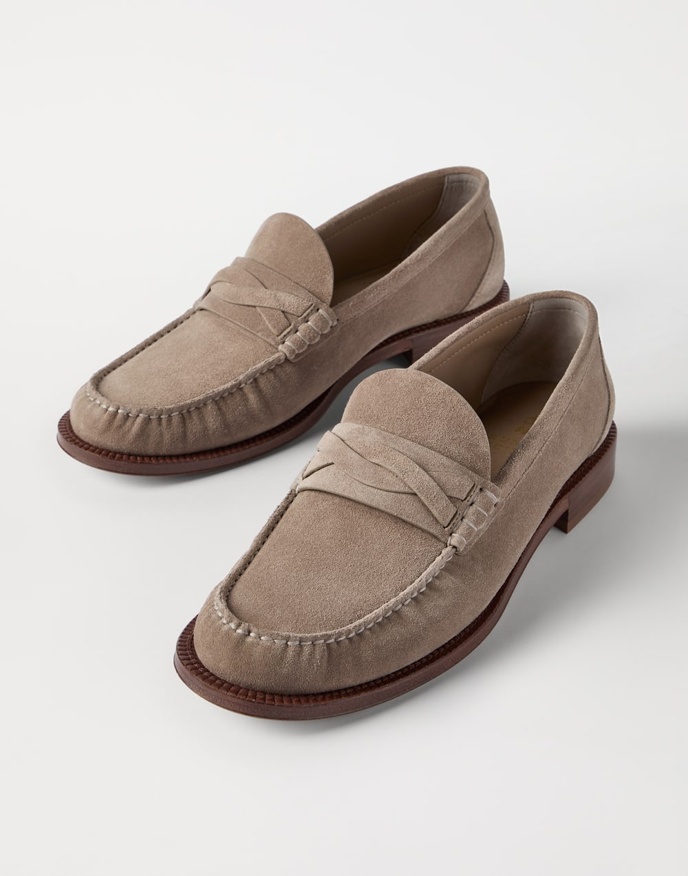Suede loafers Taupe Smoke Man - Brunello Cucinelli