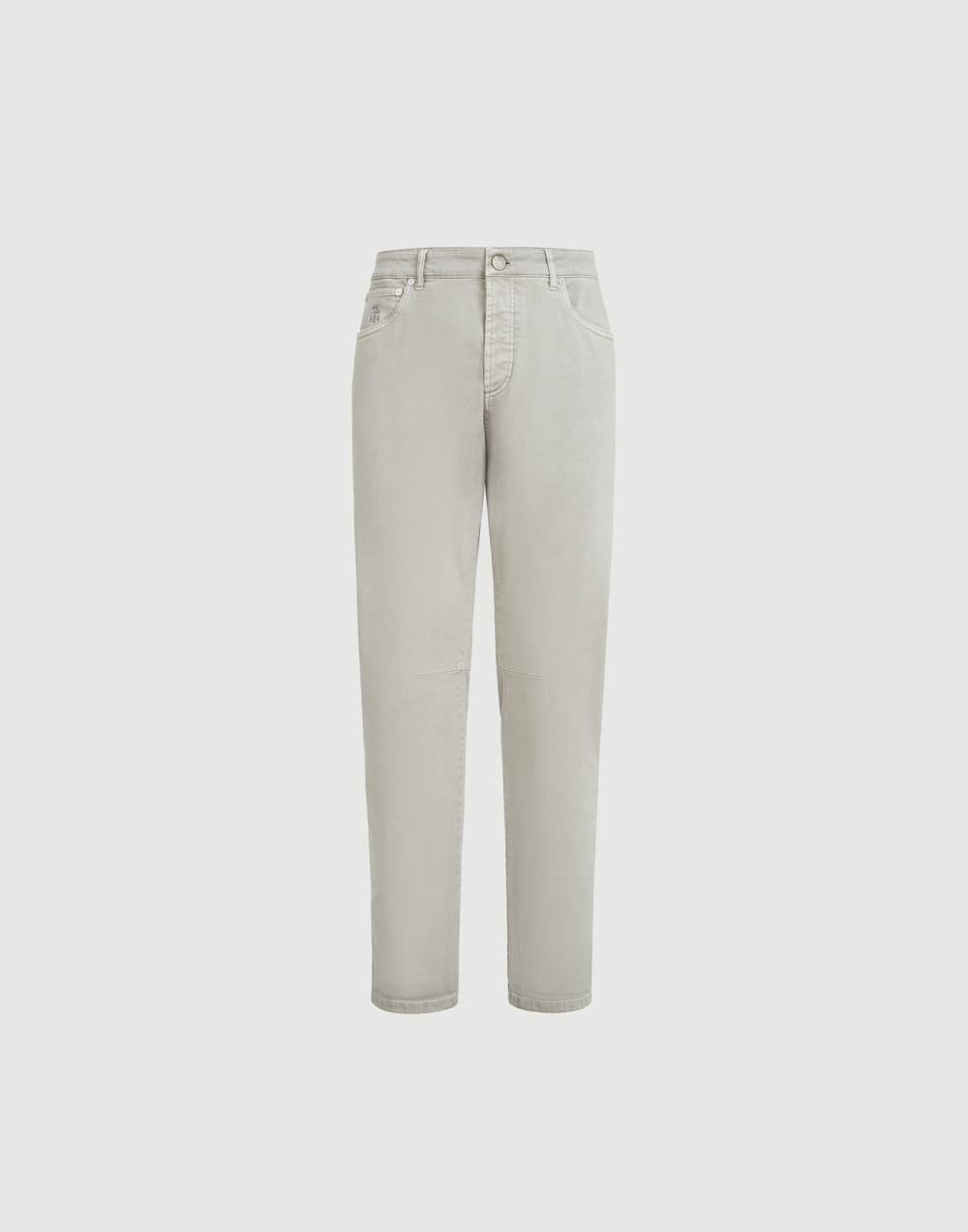 Garment-dyed denim trousers Khaki Man - Brunello Cucinelli