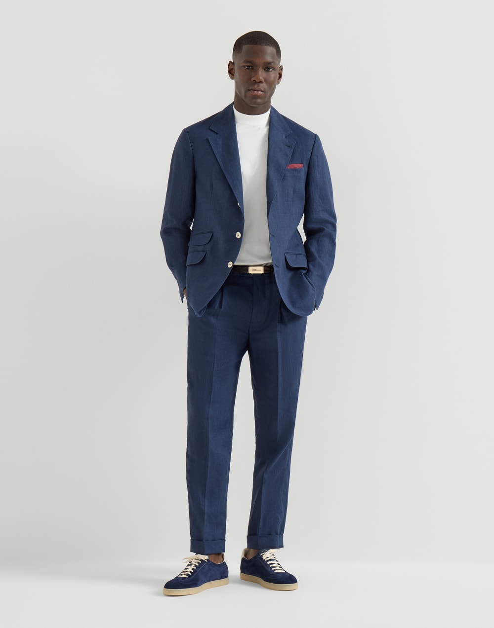 Suede sneakers Avio Blue Man - Brunello Cucinelli