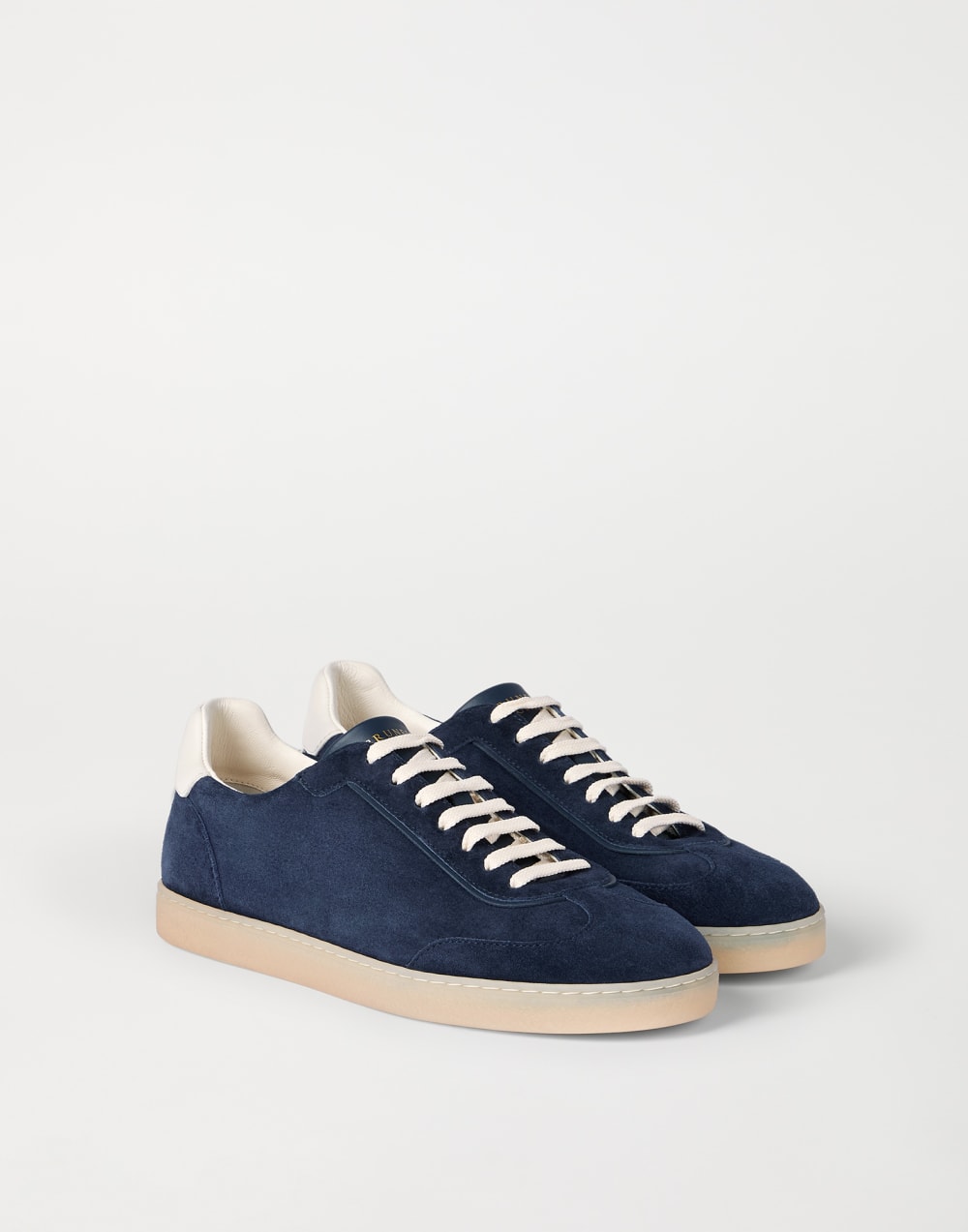 Sneakers aus Veloursleder Fliegerblau Herren - Brunello Cucinelli