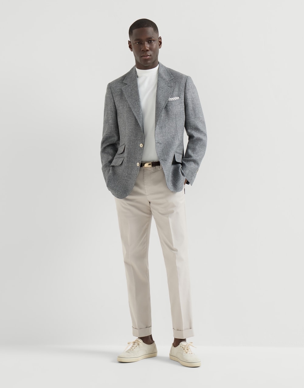 Pantalón de gabardina confort Panamá Hombre - Brunello Cucinelli