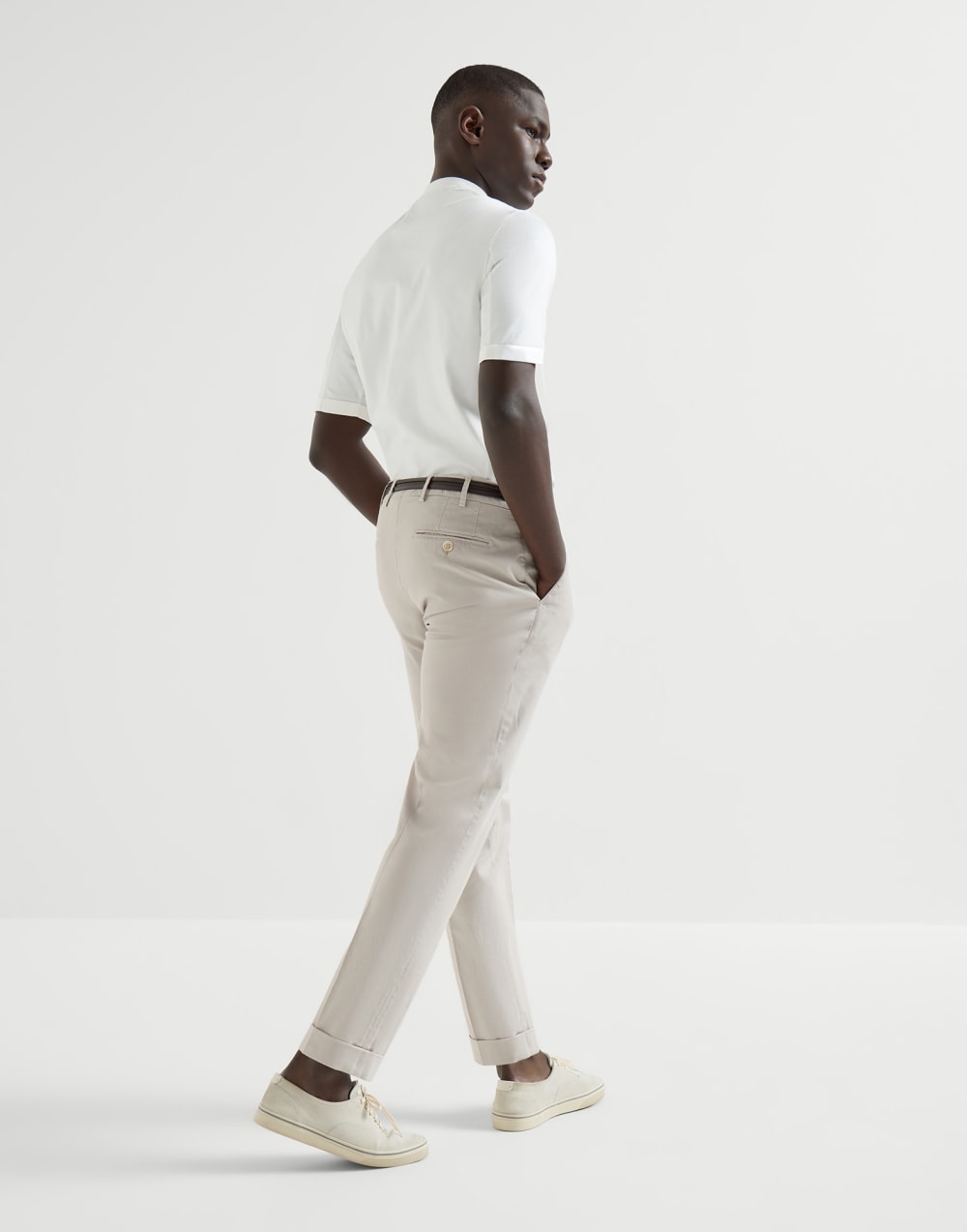 Pantalón de gabardina confort Panamá Hombre - Brunello Cucinelli