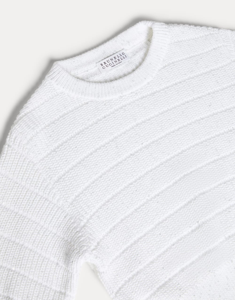 Jersey Textured de algodón Blanco Niña - Brunello Cucinelli