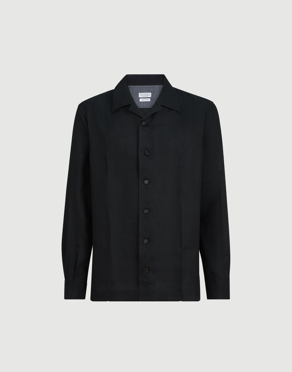 Shirt with Crête details Black Man - Brunello Cucinelli