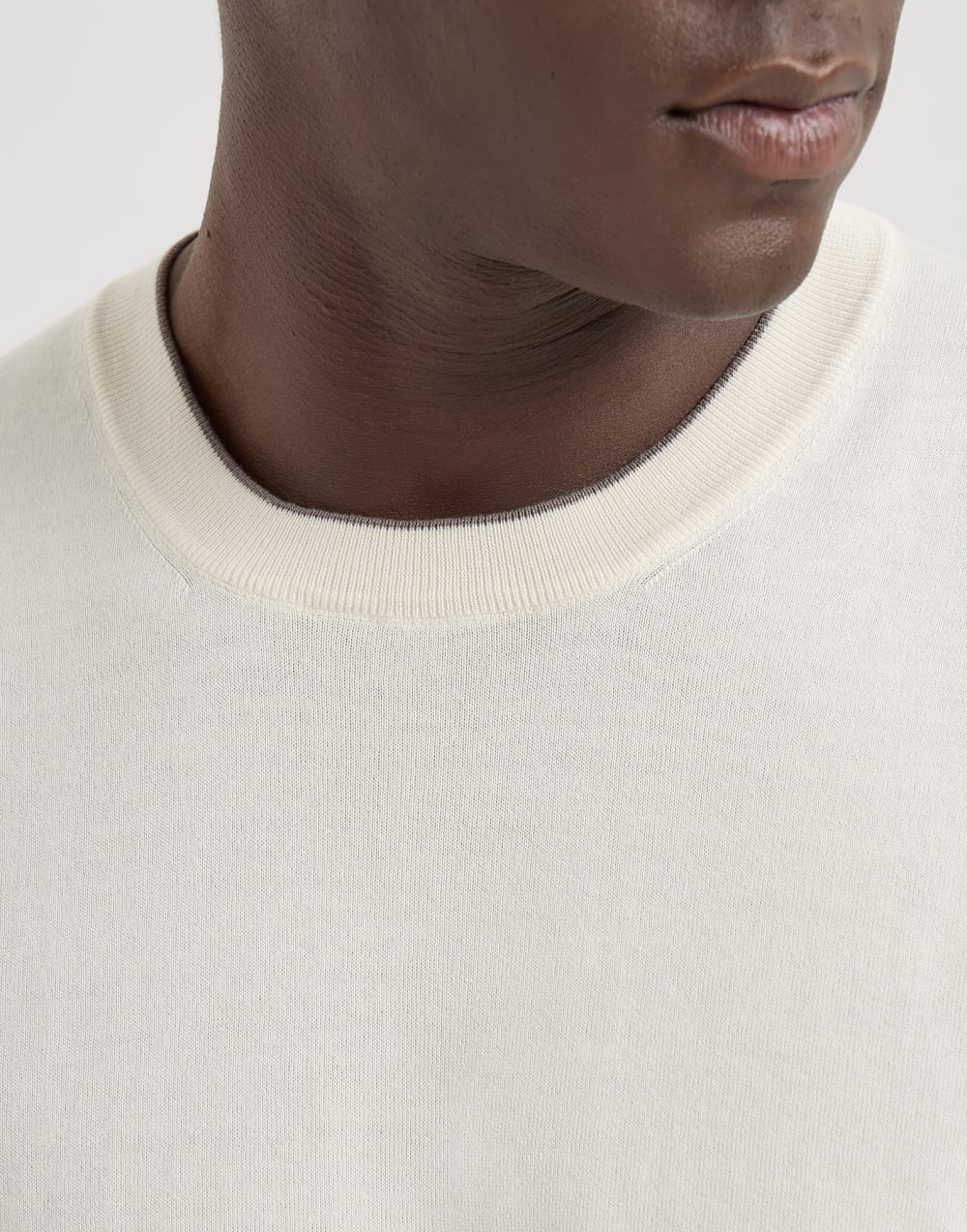 Camiseta de algodón Marfil Hombre - Brunello Cucinelli