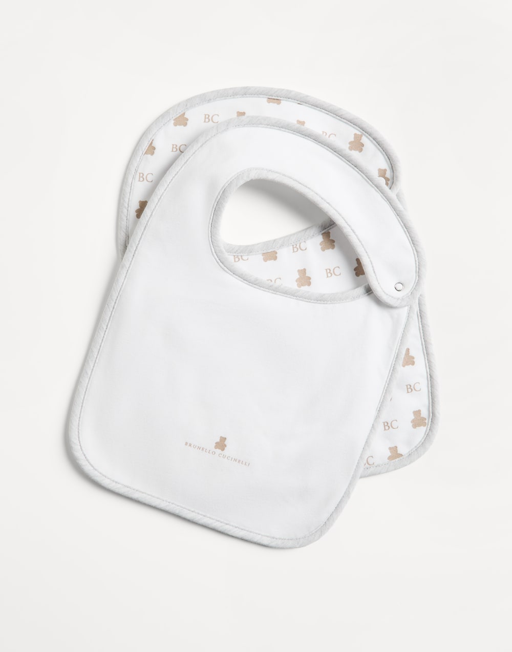 伯尼小熊2条装幼童围兜 白色 幼童 - Brunello Cucinelli