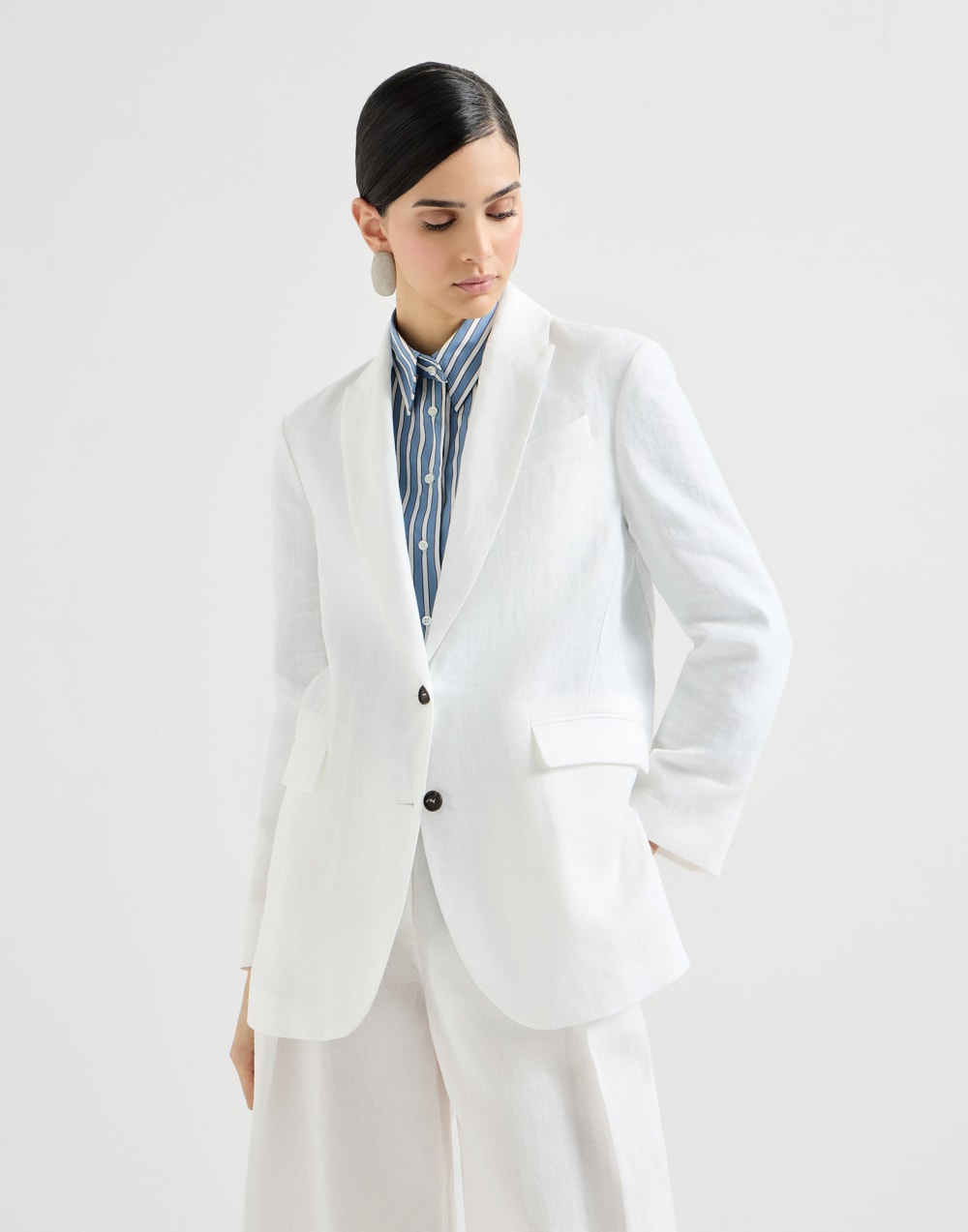 Cotton blazer White Woman - Brunello Cucinelli