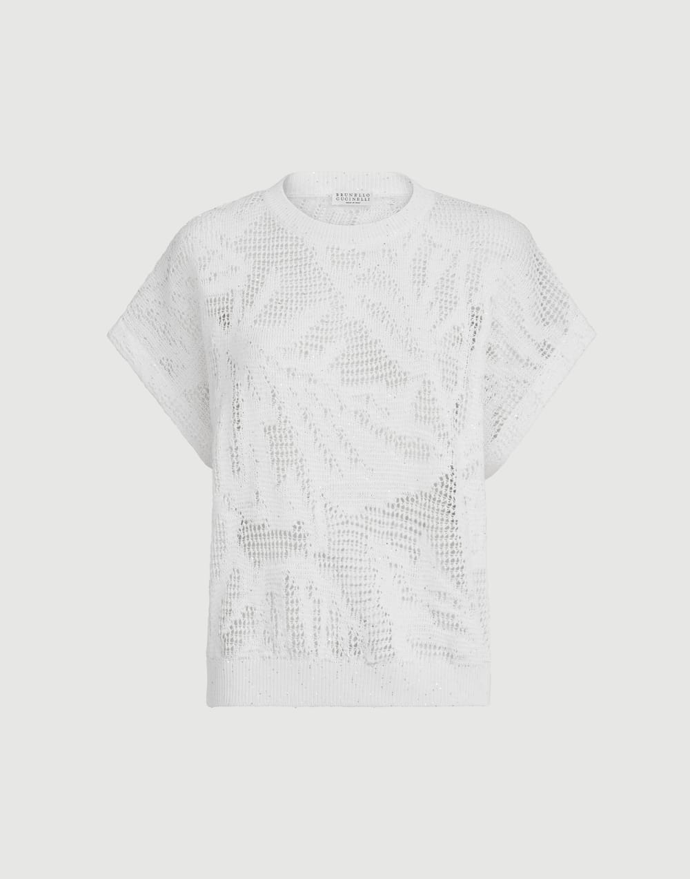 Camiseta Dazzling Water Lillies Blanco Mujer - Brunello Cucinelli