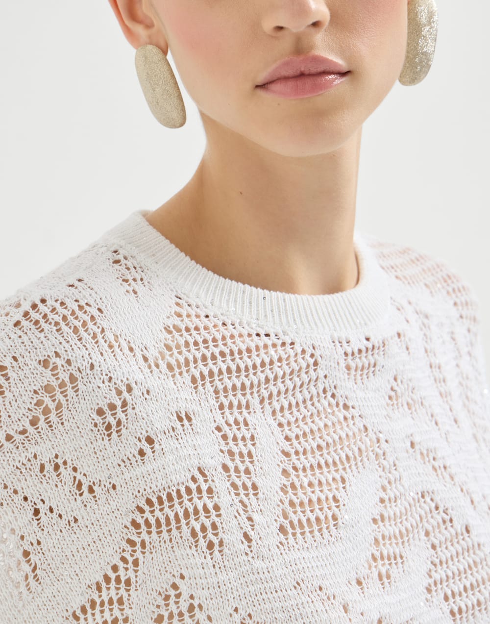 Camiseta Dazzling Water Lillies Blanco Mujer - Brunello Cucinelli