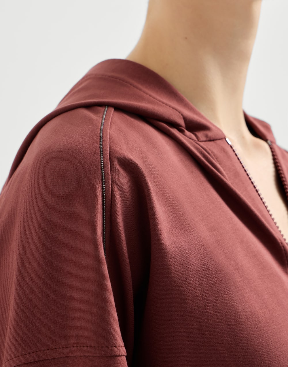 Sudadera de felpa ligera Rojo Mujer - Brunello Cucinelli