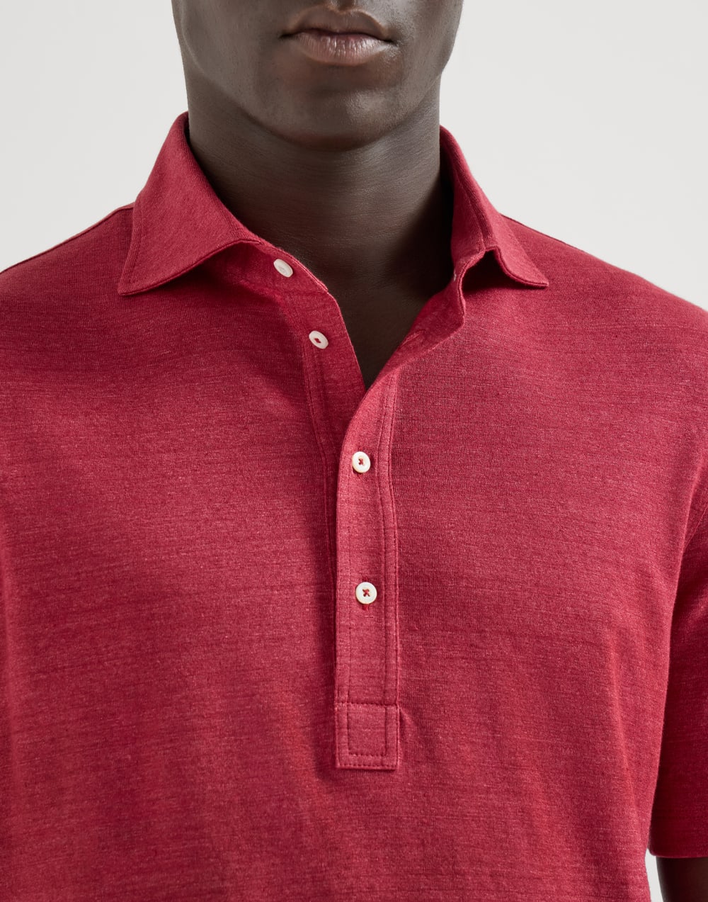 Polo en jersey Rouge Cerise Homme - Brunello Cucinelli
