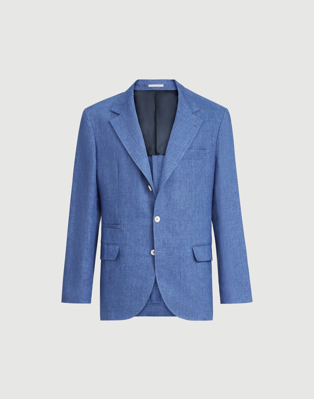 Linen unconstructed blazer Denim Man - Brunello Cucinelli