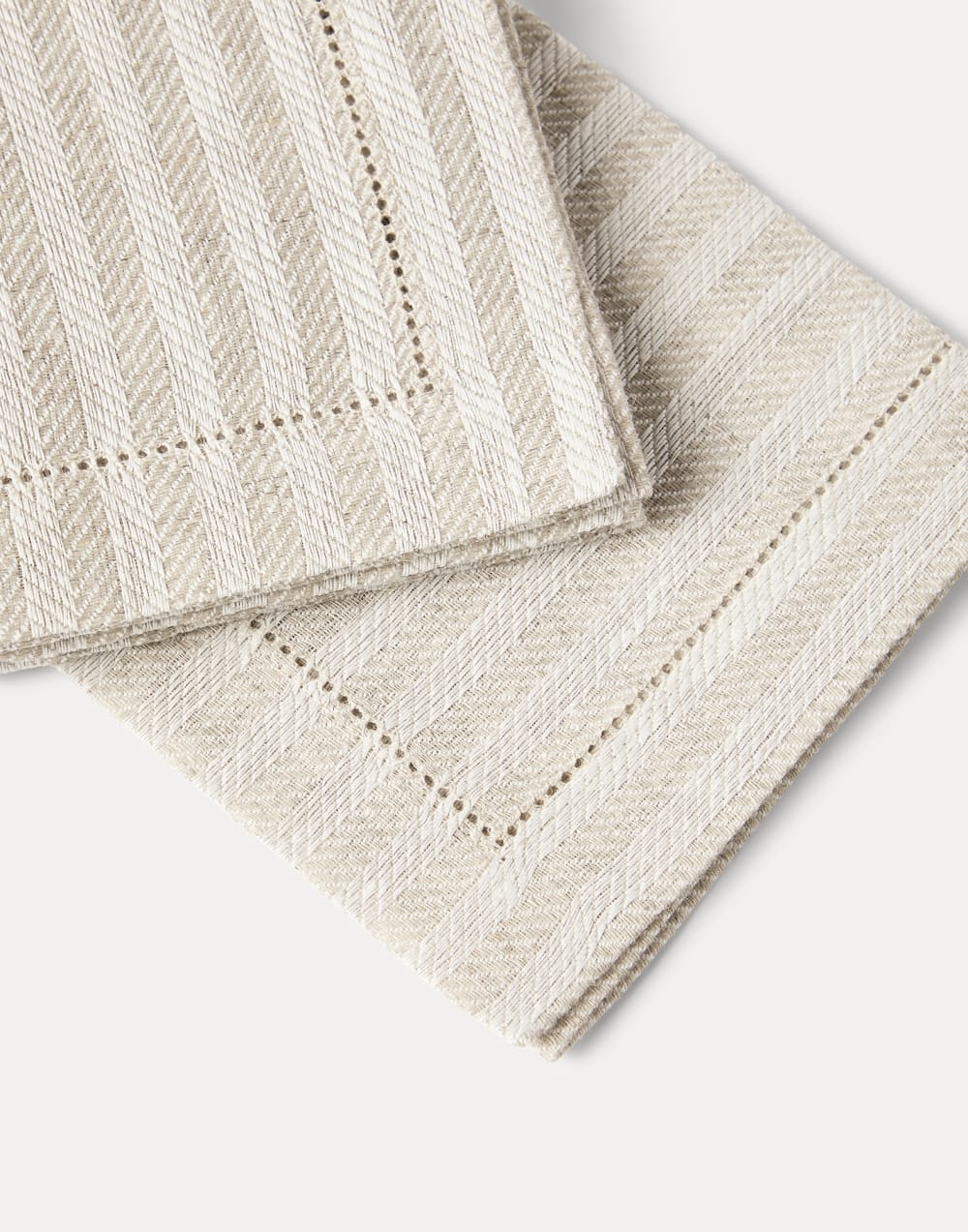 Chalk stripe linen 4-pc large napkins set Lessivè Lifestyle - Brunello Cucinelli