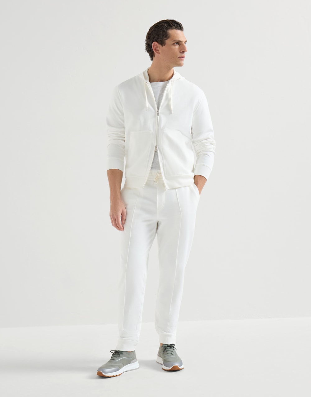 Кроссовки из трикотажа Оливковый Мужчина - Brunello Cucinelli