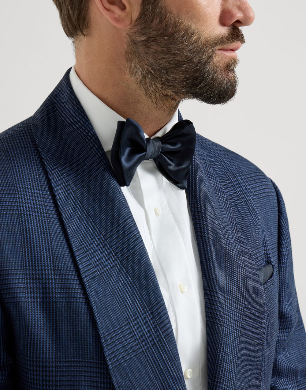 Cotton and silk satin bow tie Night Man - Brunello Cucinelli