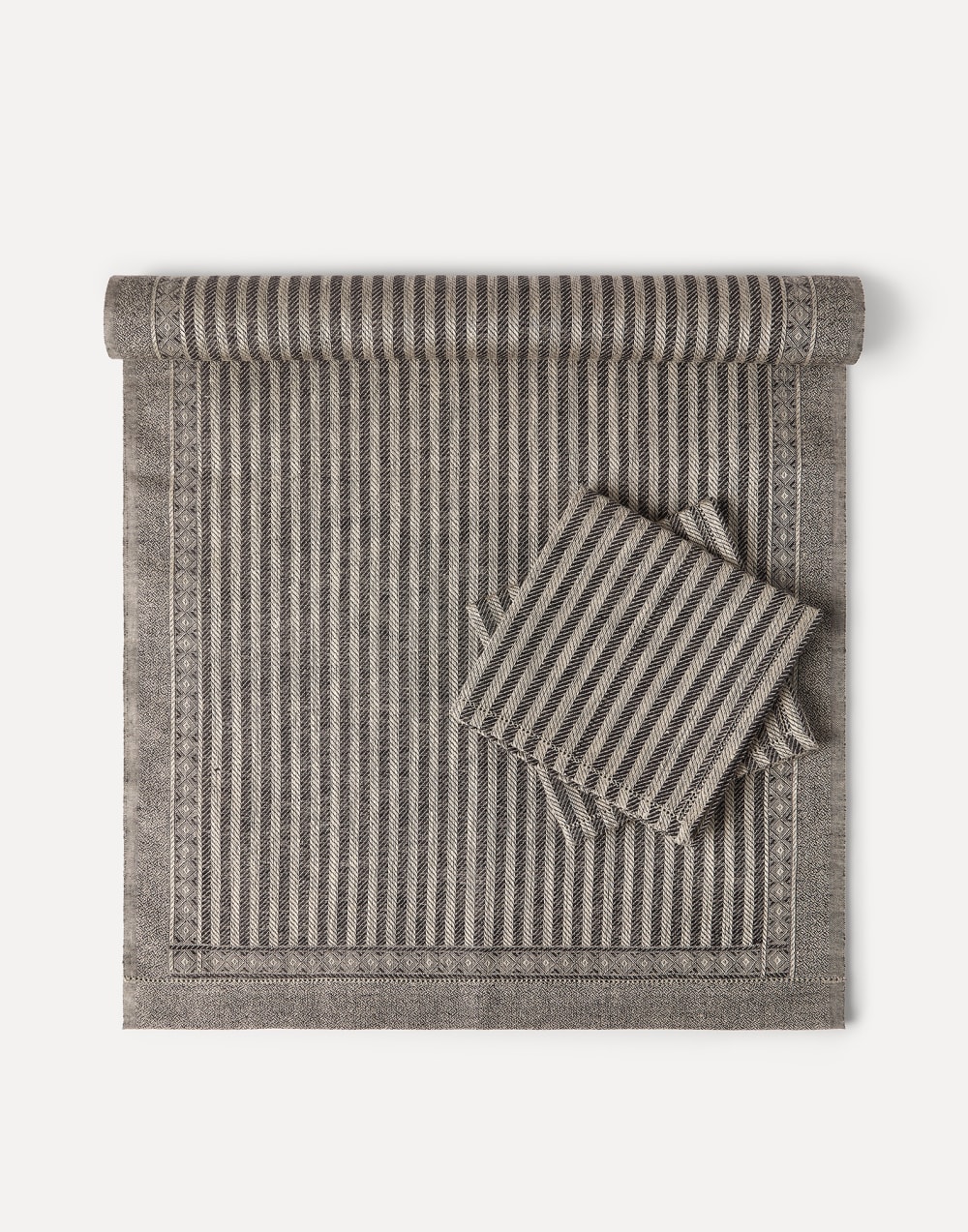 Runner and napkins set Dark Military Lifestyle - Brunello Cucinelli
