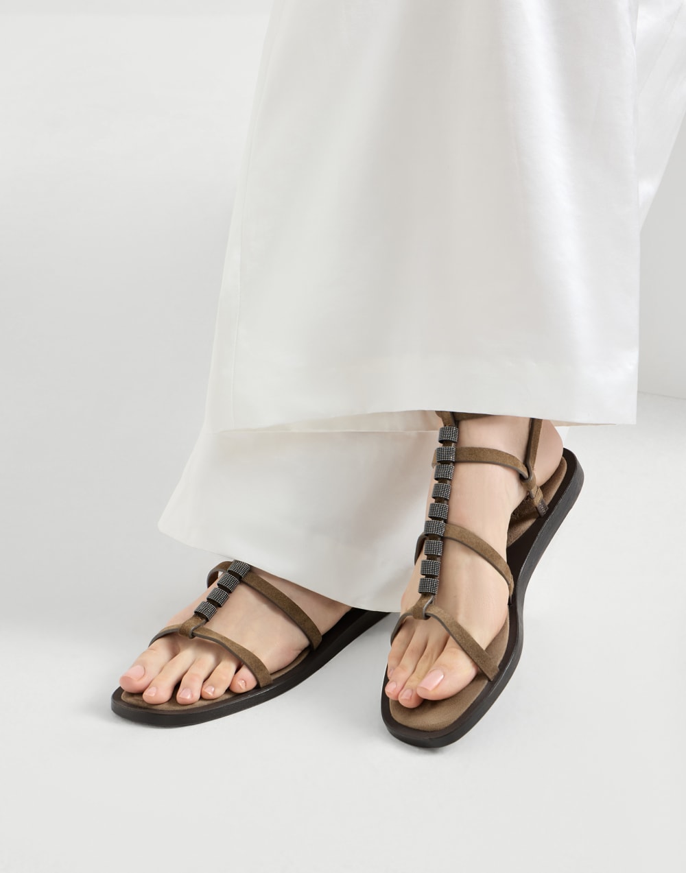 Suede sandals Brown Woman - Brunello Cucinelli