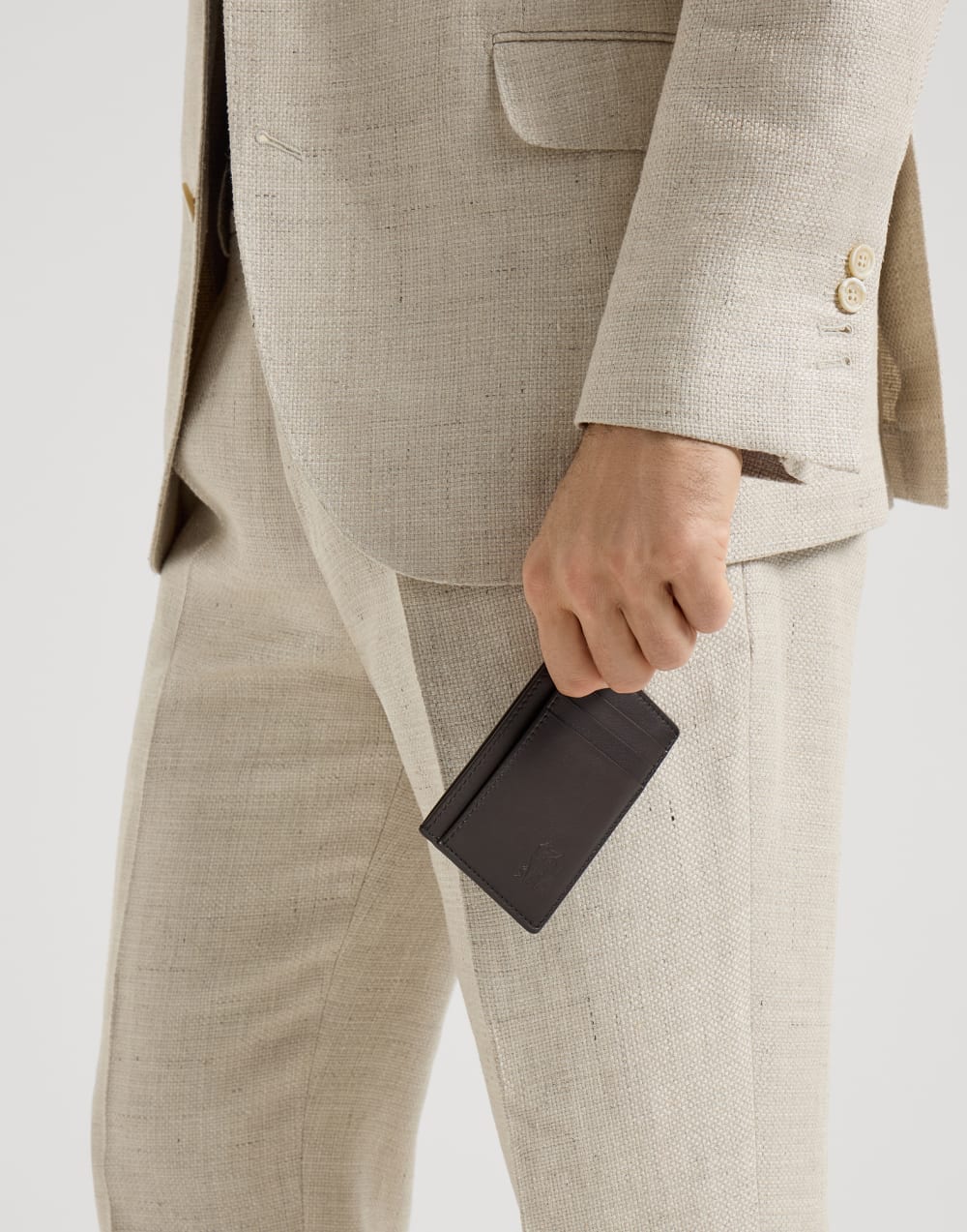 Calfskin card case Rust Brown Man - Brunello Cucinelli