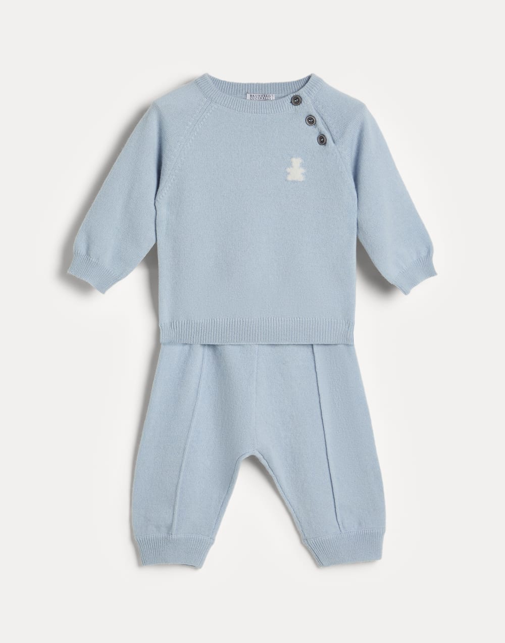 Bernie Baby cashmere trousers Sky Blue Baby - Brunello Cucinelli