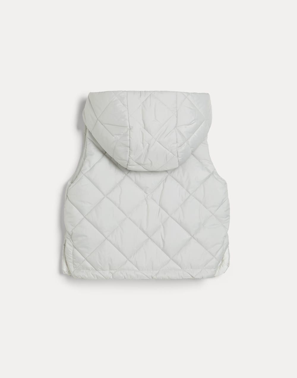 Nylon hooded vest with monili Light Grey Girls - Brunello Cucinelli