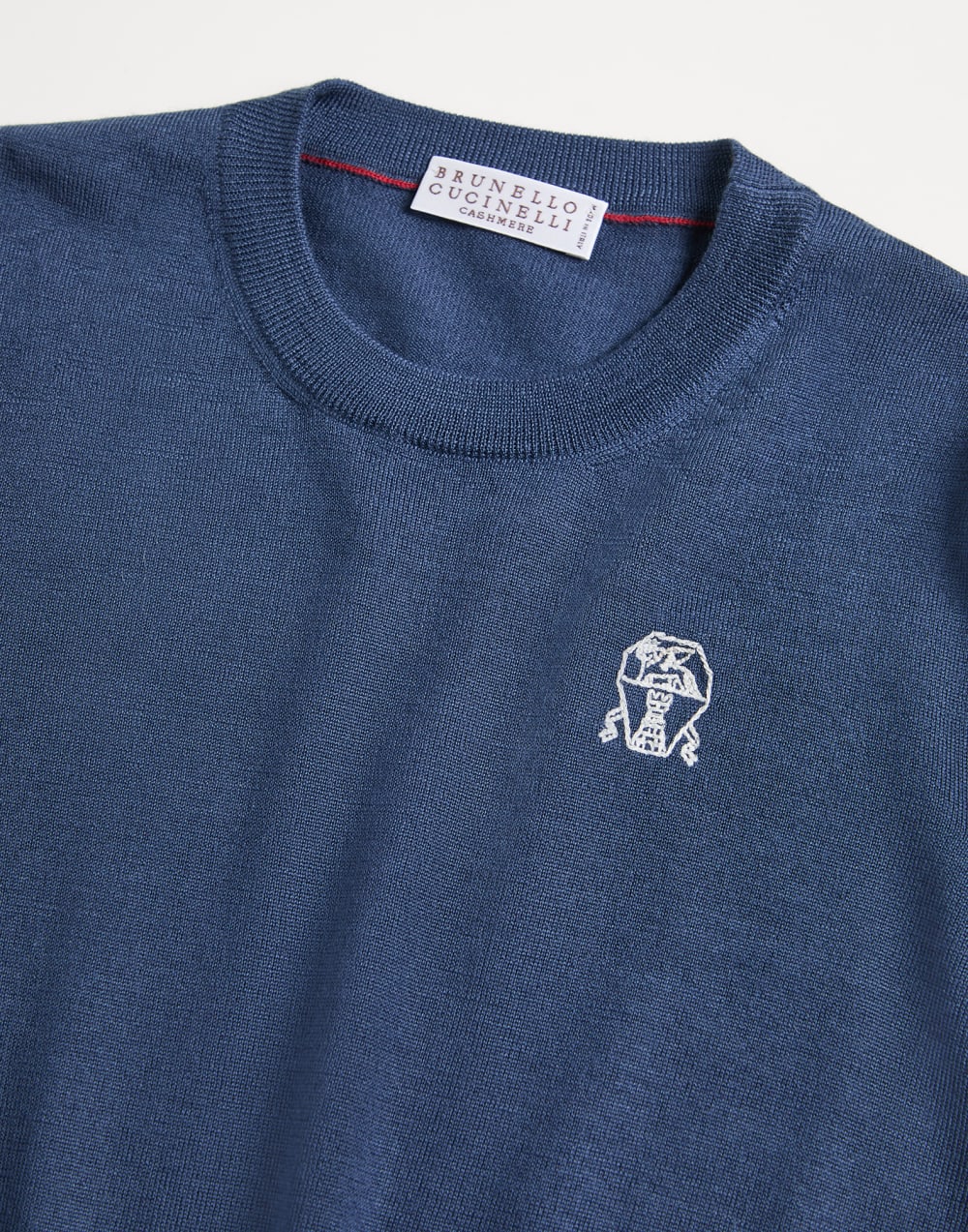 刺绣薄针织衫 天蓝 男童 - Brunello Cucinelli
