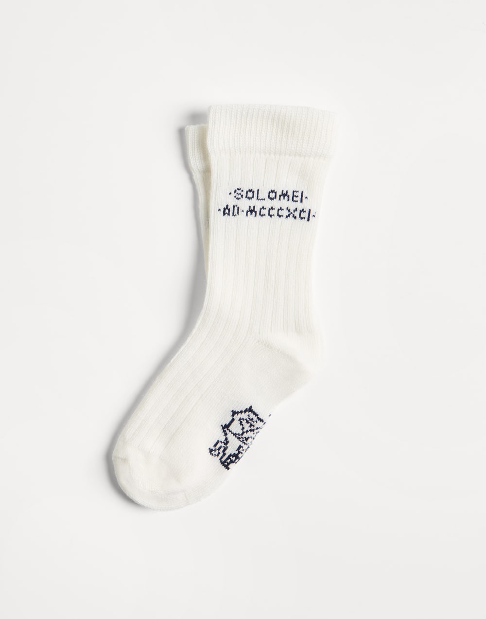 嵌花纯棉针织袜 海军蓝 男童 - Brunello Cucinelli