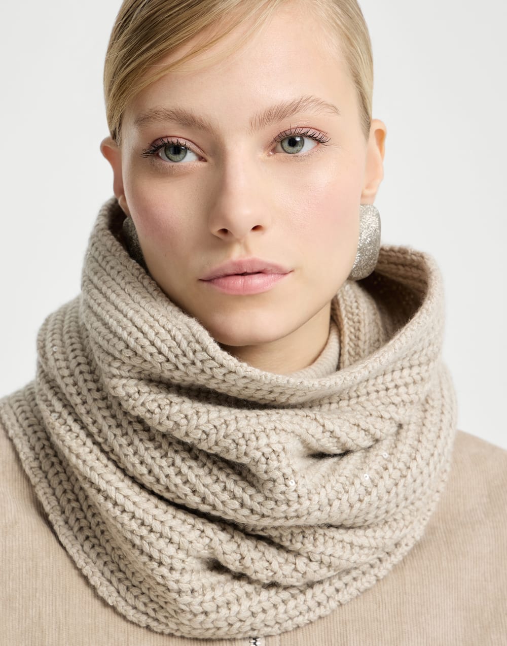 Dazzling neck warmer Beige Woman - Brunello Cucinelli