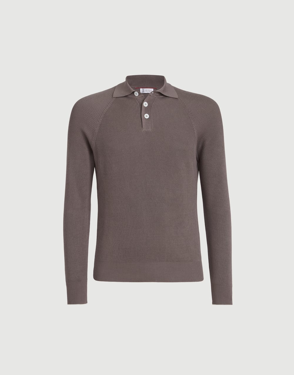 Rib knit polo Hazelnut Man - Brunello Cucinelli