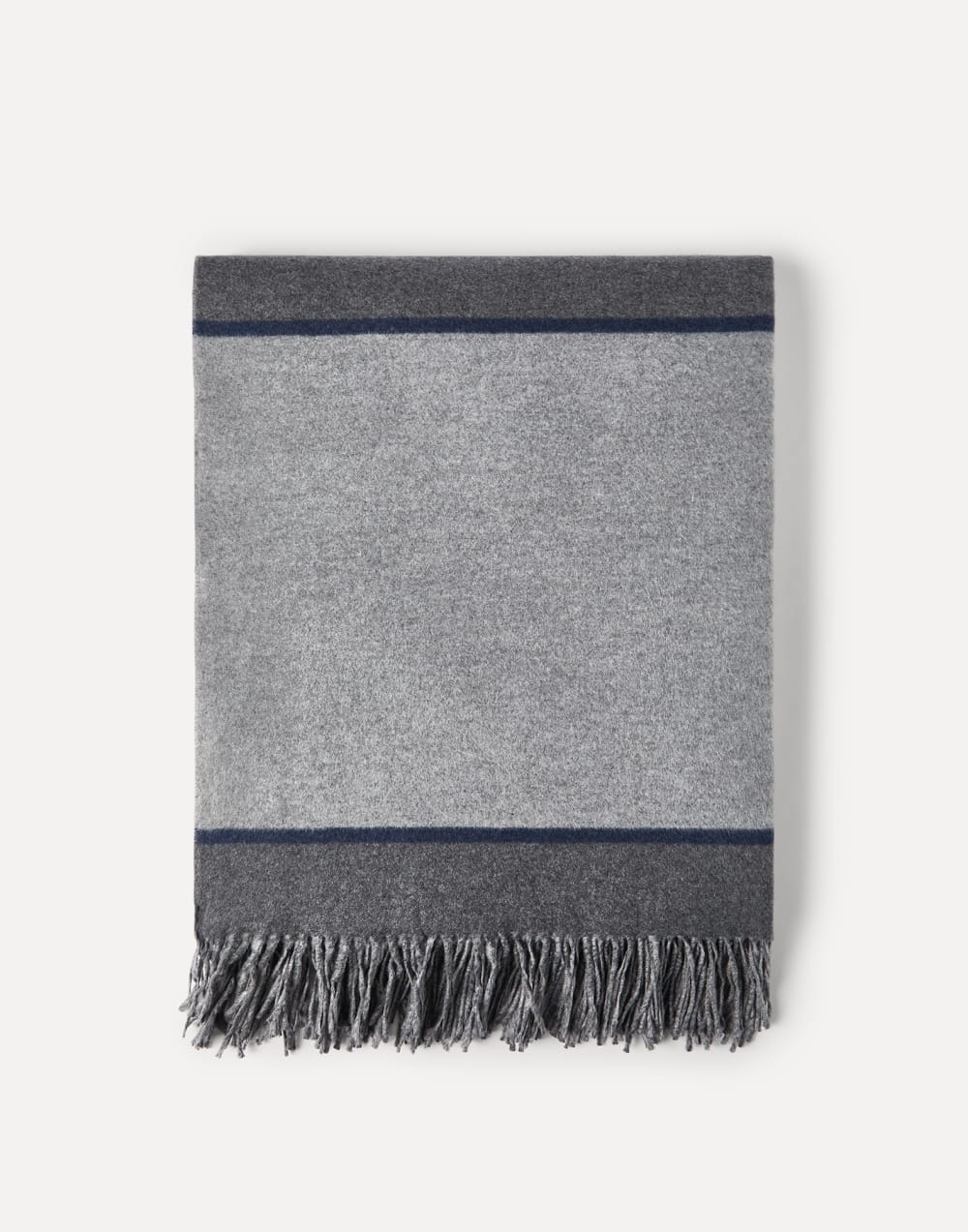 Silk throw with fringe Medium Grey Lifestyle - Brunello Cucinelli