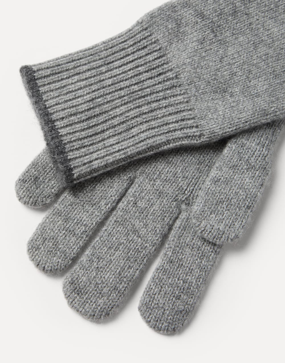 Cashmere knit gloves Grey Man - Brunello Cucinelli