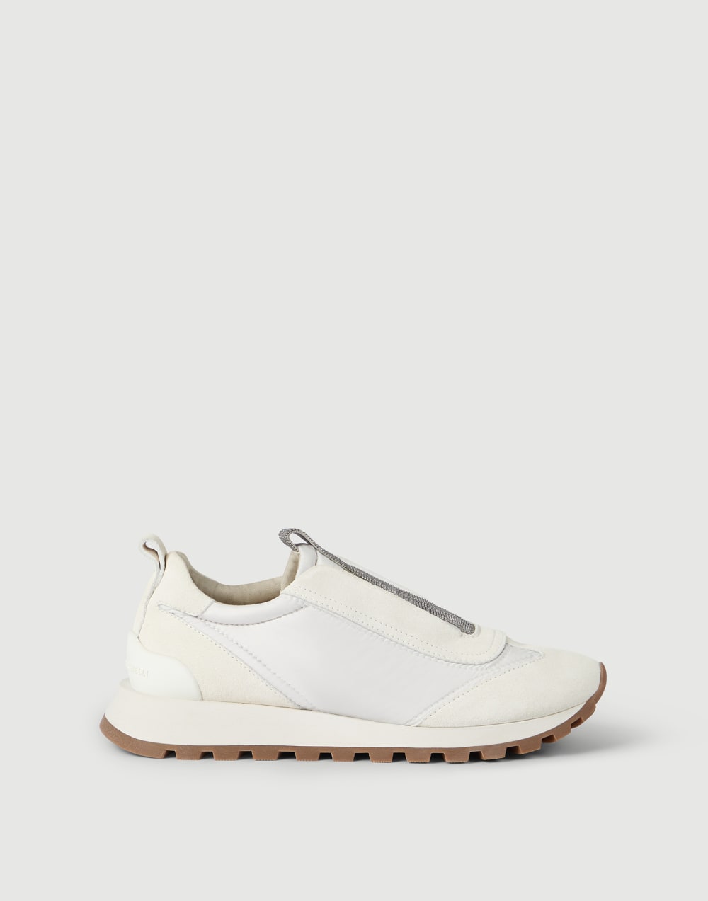 Suede and techno fabric runners White Woman - Brunello Cucinelli