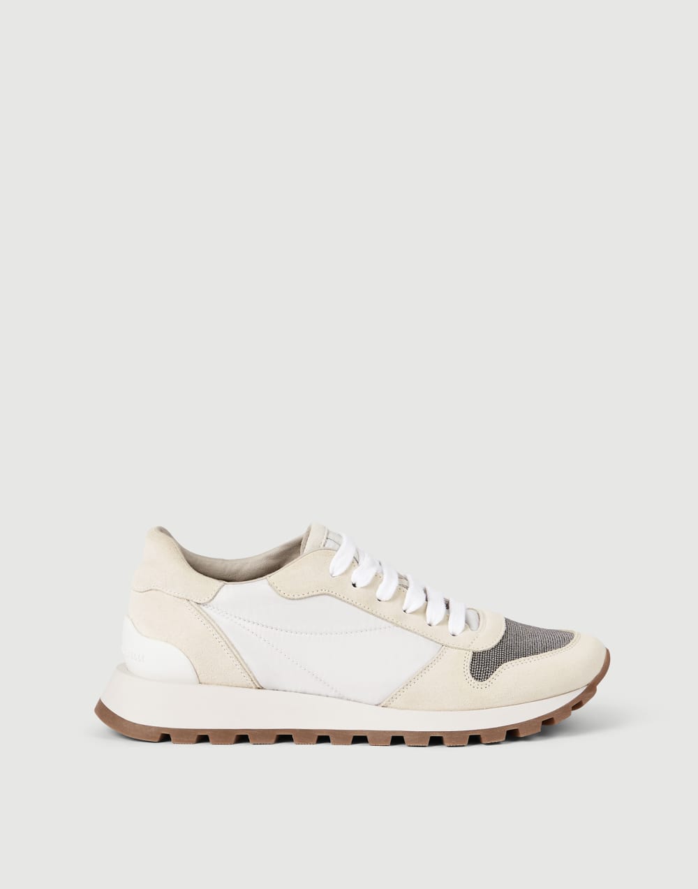 Suede and techno fabric runners White Woman - Brunello Cucinelli