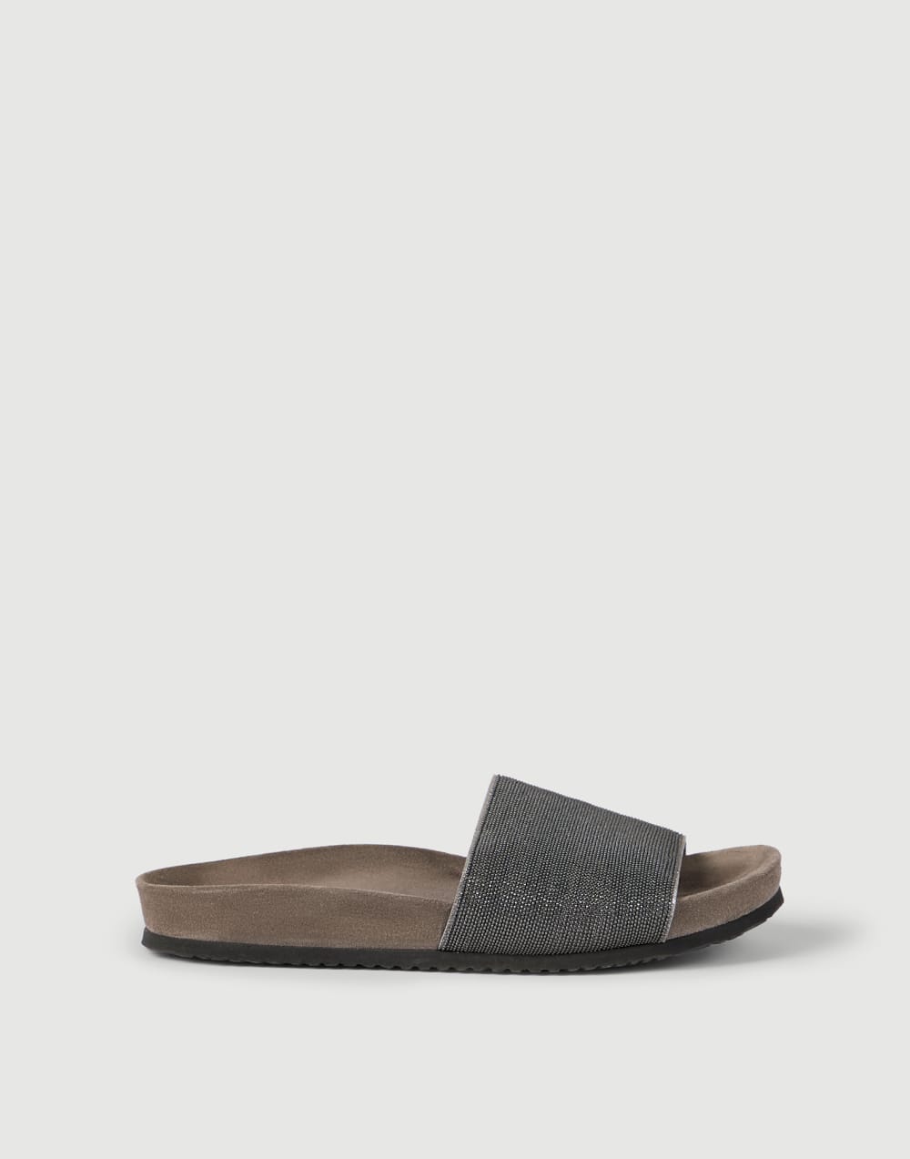 Precious slides in suede Silver Woman - Brunello Cucinelli