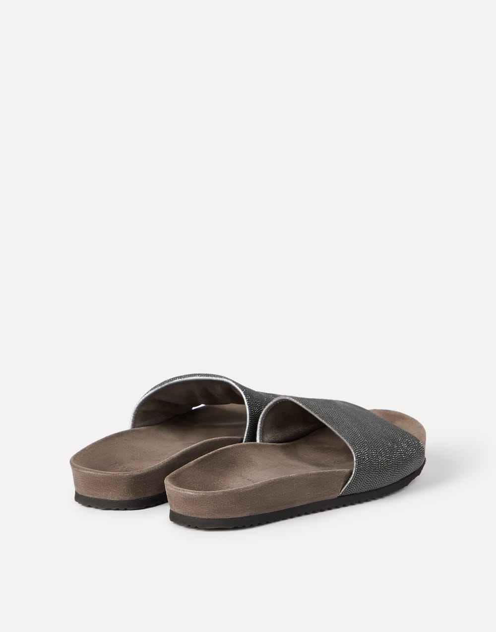 Precious slides in suede Silver Woman - Brunello Cucinelli