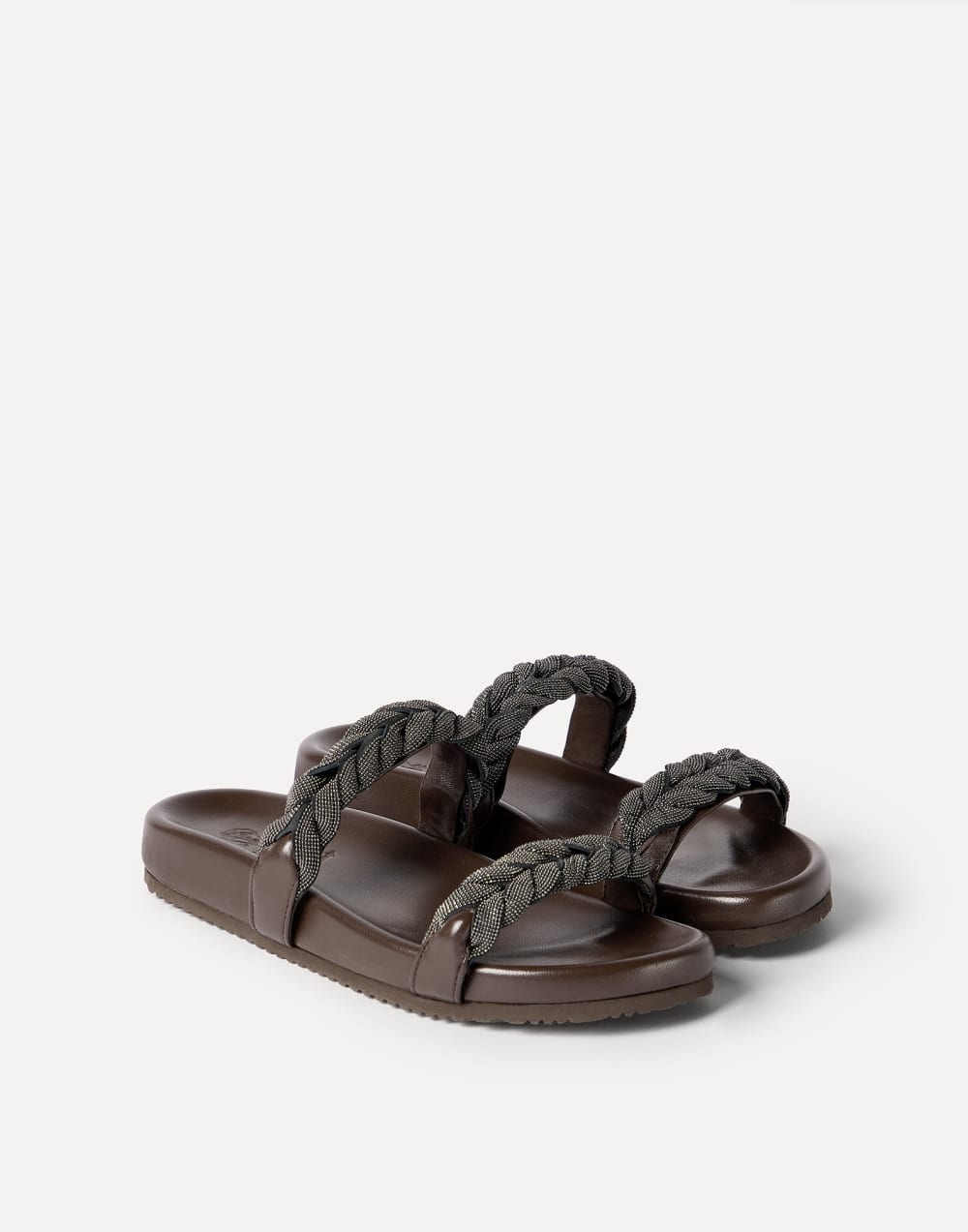Sandalen aus Leder Braun Damen - Brunello Cucinelli