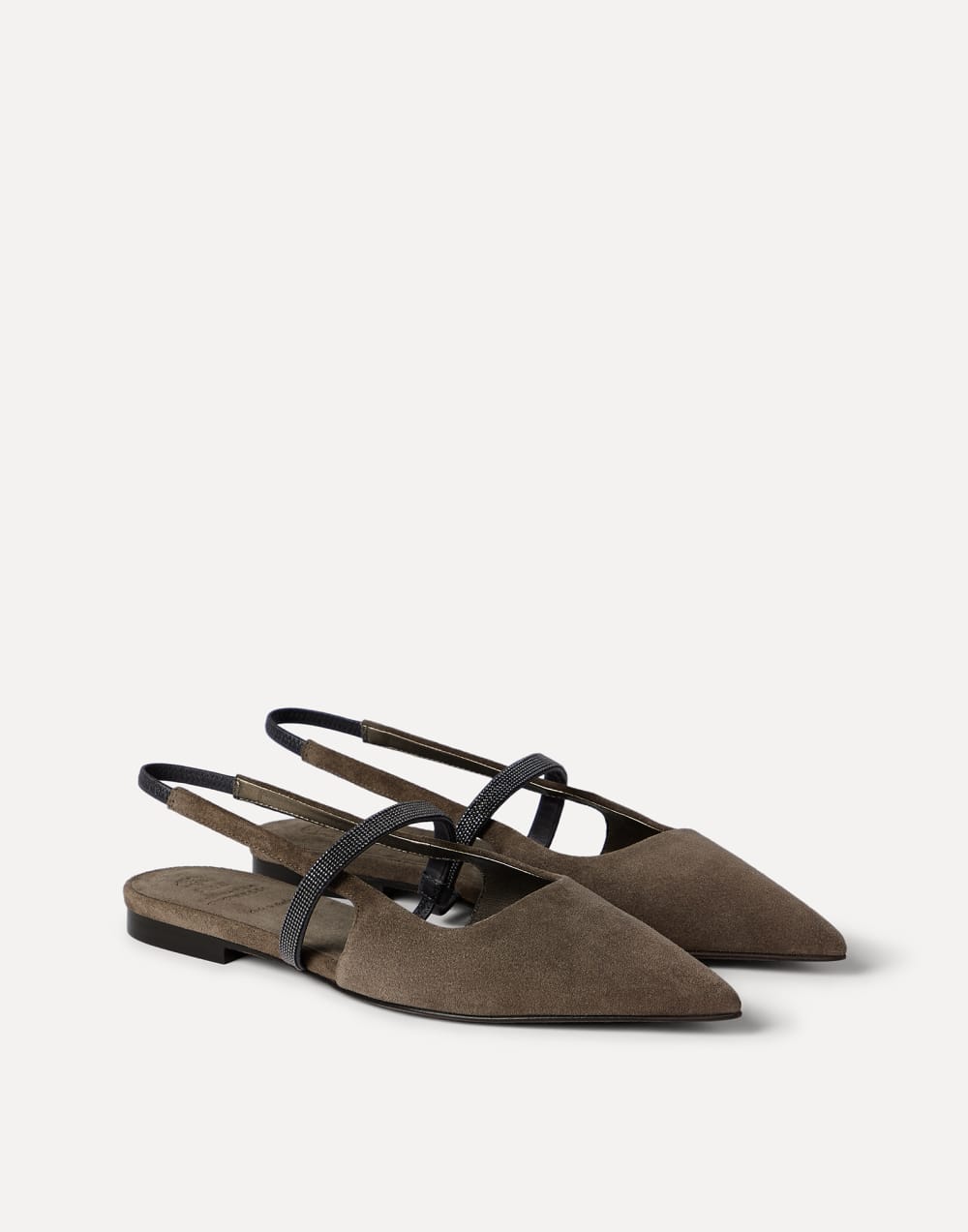 Suede slingback flats Brown Woman - Brunello Cucinelli