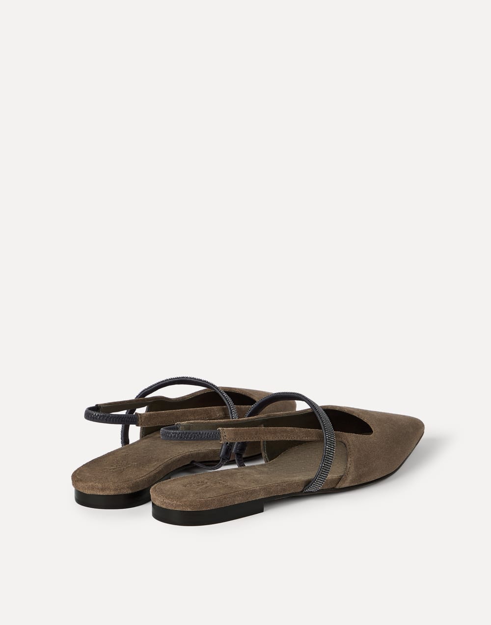 Suede slingback flats Brown Woman - Brunello Cucinelli
