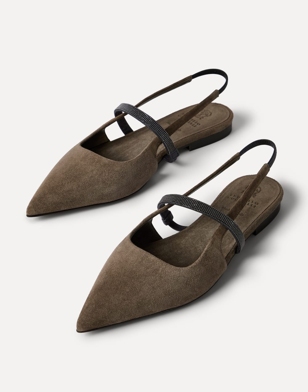 Suede slingback flats Brown Woman - Brunello Cucinelli