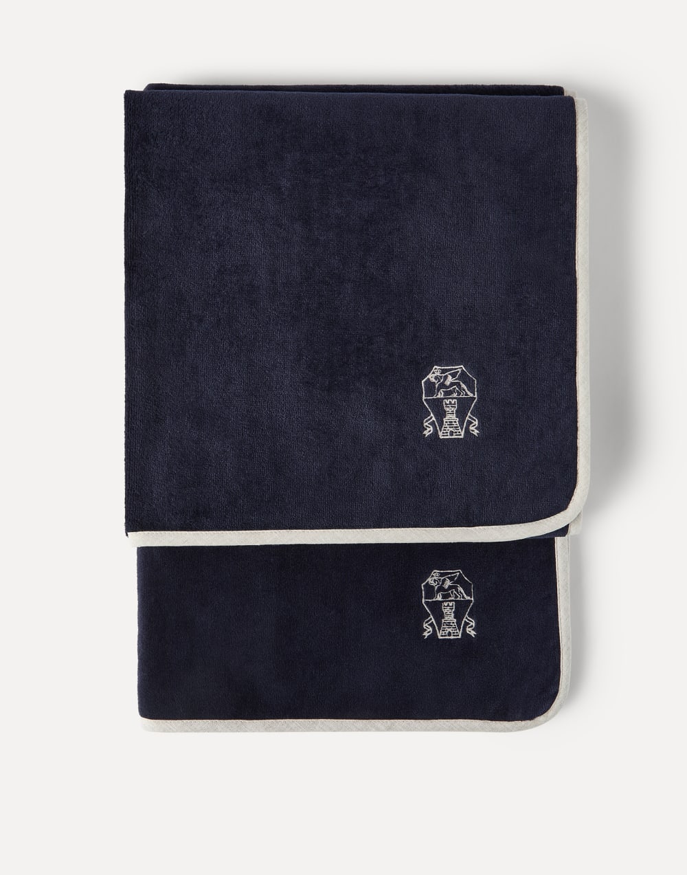 2-piece terrycloth towel set Navy Blue Lifestyle - Brunello Cucinelli