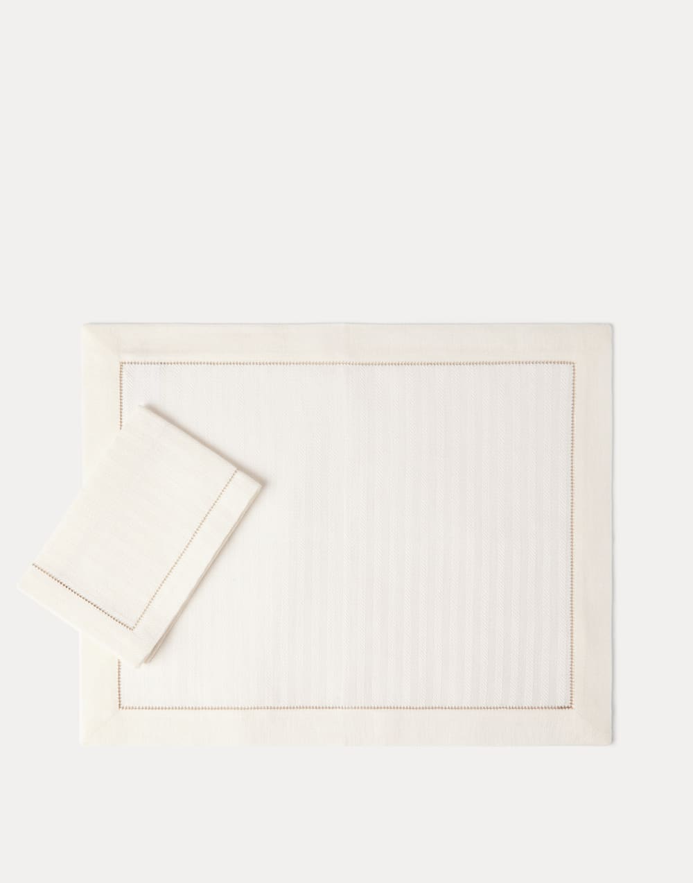 查尔克条纹亚麻餐垫和餐巾套装 浅米色 生活风格 - Brunello Cucinelli