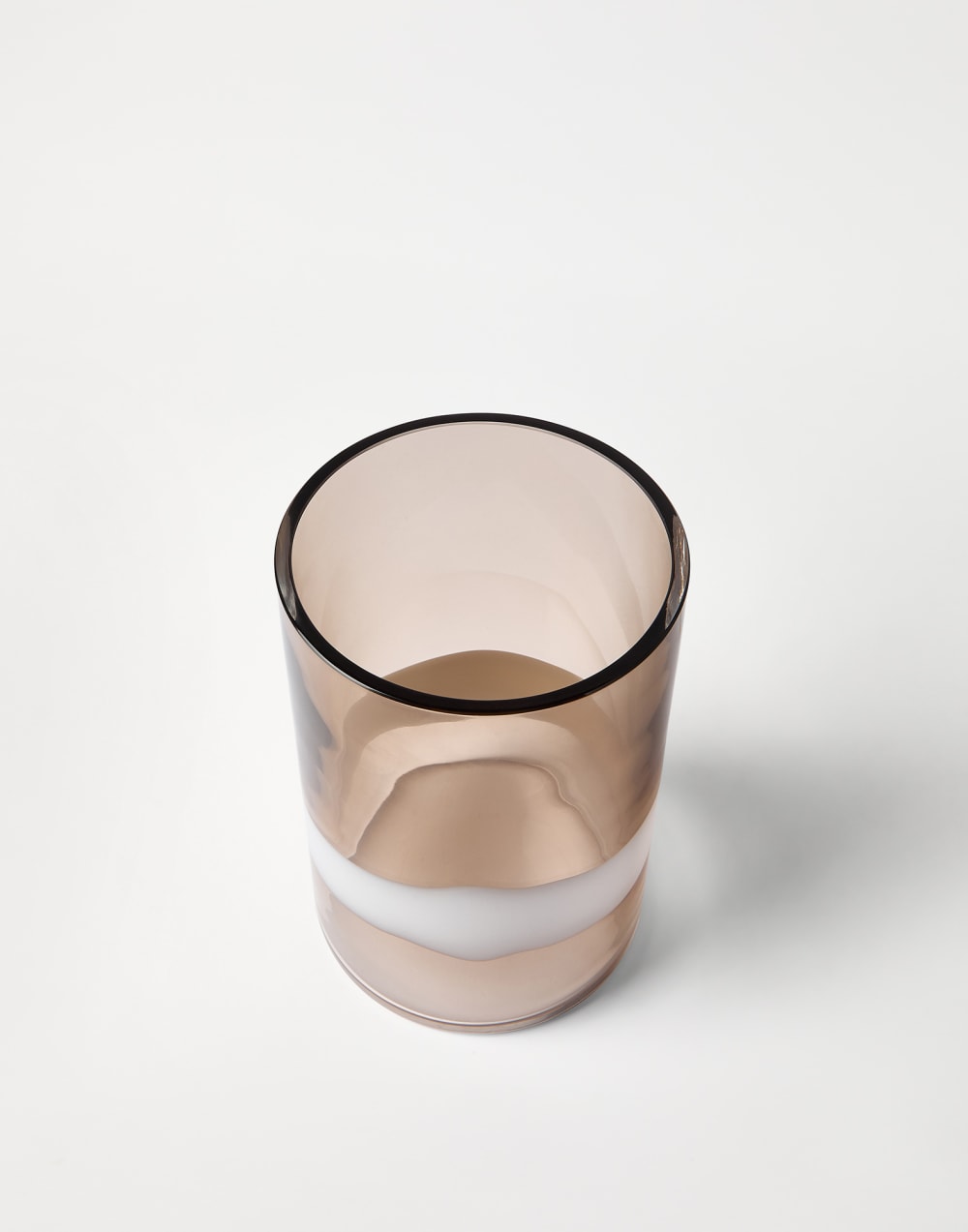 Murano glass small striped cilinder vase Natural Lifestyle - Brunello Cucinelli