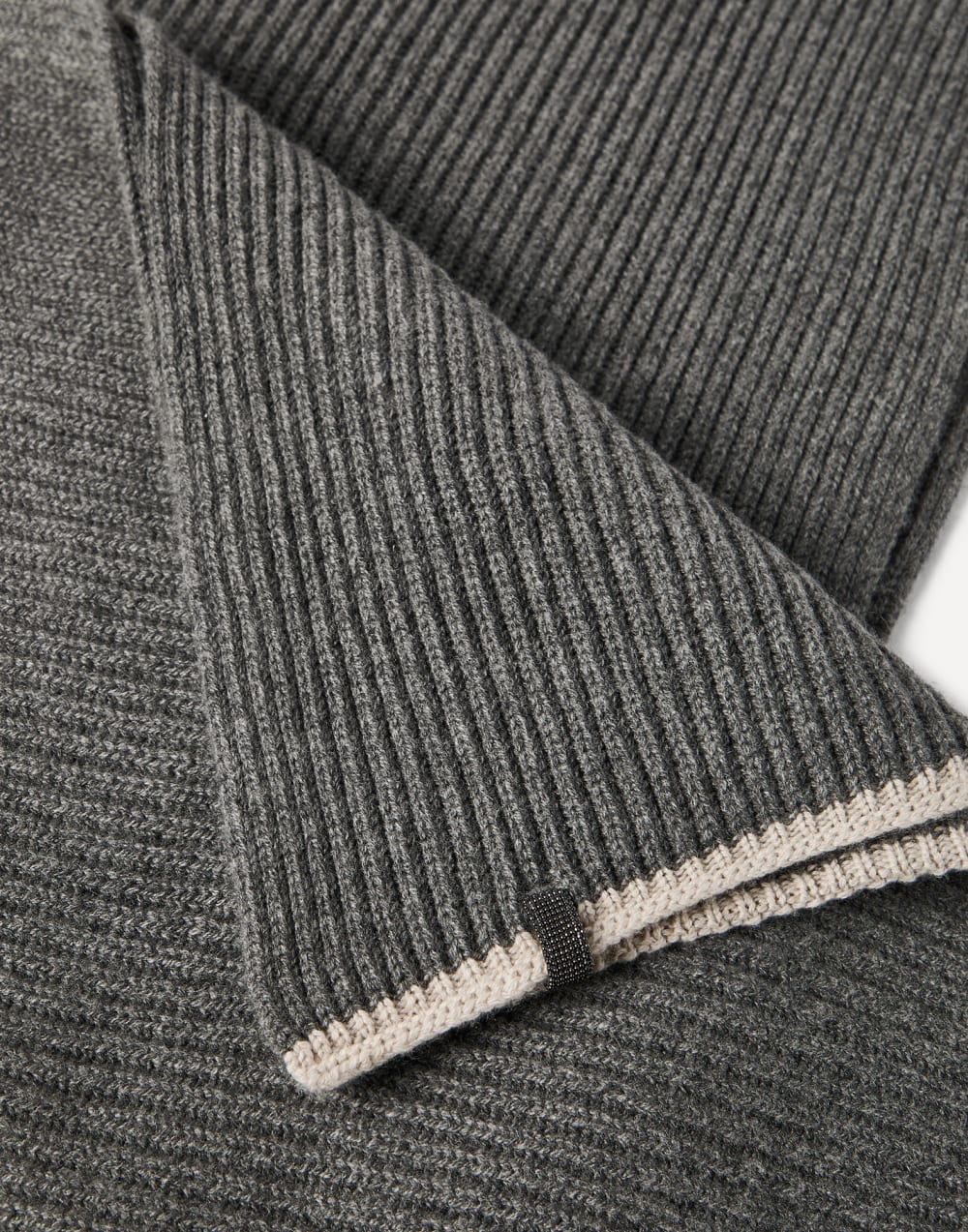 针织围巾 中灰 女款 - Brunello Cucinelli