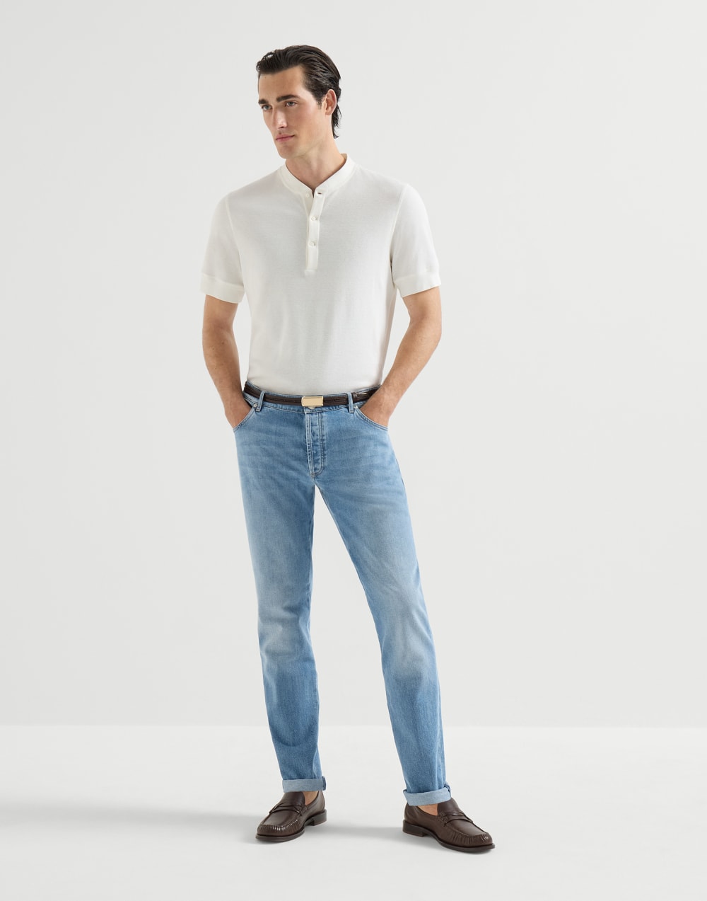 Comfort denim trousers Light Denim Man - Brunello Cucinelli