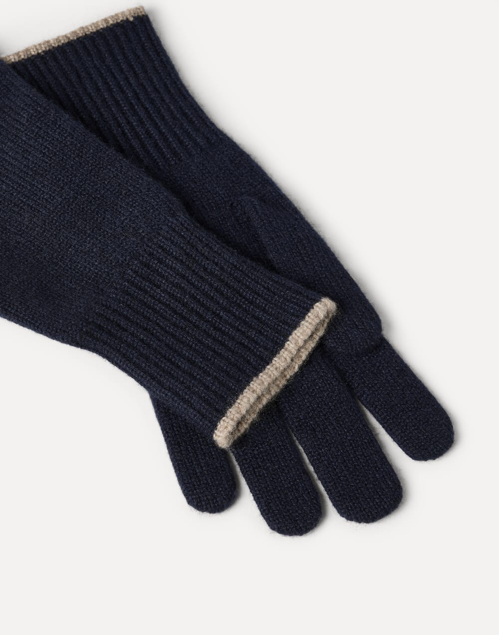 羊绒编织手套 海军蓝 男款 - Brunello Cucinelli